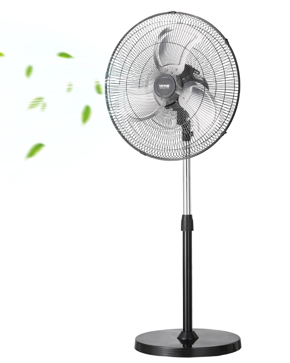 Vevor GYLSFS16INCH0LFIYV1 16 in. 3-Speed Industrial Pedestal Fan Oscillating Height Adjustable - Silver