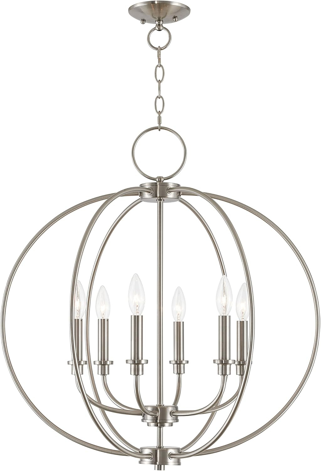 Livex Lighting Milania 6 - Light Chandelier in  Brushed Nickel