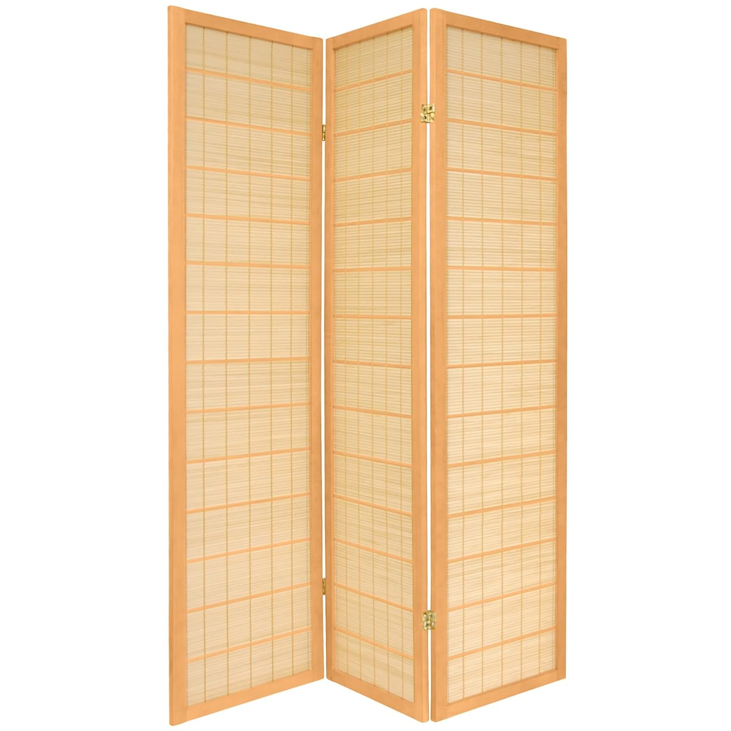 Oriental Furniture 6 Ft Tall Kimura Shoji Screen, Natural color, 3 panel