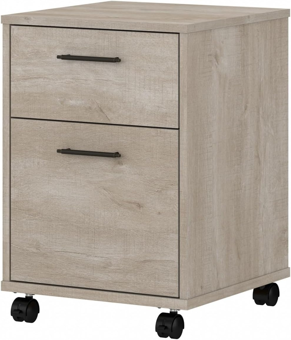 Bush Furniture Key West Mobile File Cabinet, 2 Drawer, Washed Gray