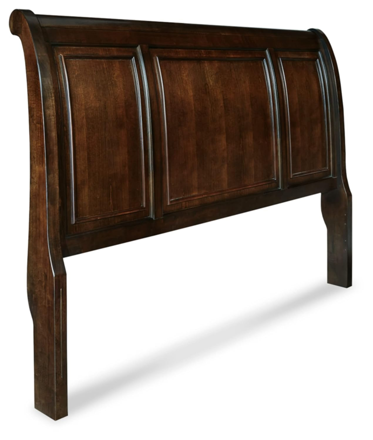 Elegant King/Cal King Sleigh Headboard with Storage, Dark Brown