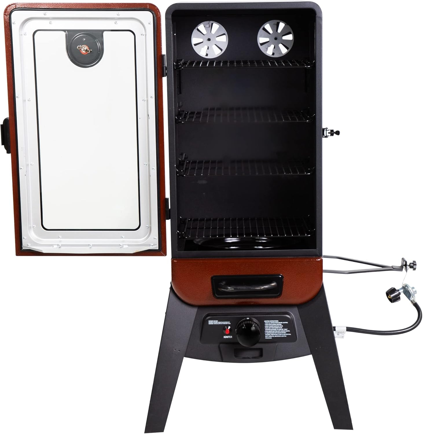 Pit Boss 3-Series Gas Smoker in Red Hammertone - PBV3G1