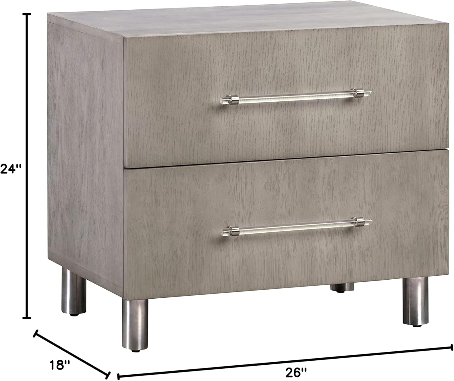 Modus Furniture Argento Nightstand in Misty Grey