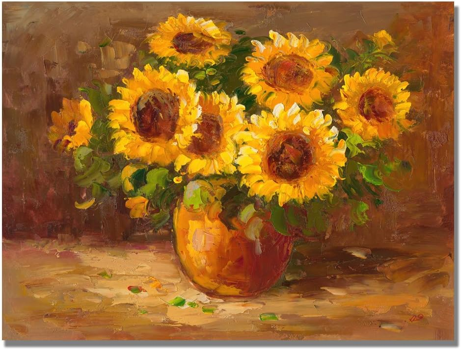 'Sunflowers Still Life' Canvas Art - 24x32