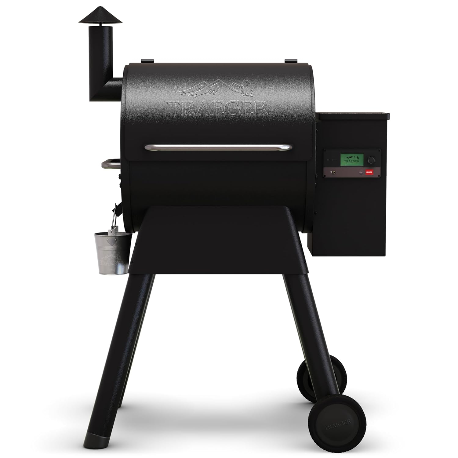 Black Steel WiFi-Enabled Wood Pellet Smoker Grill