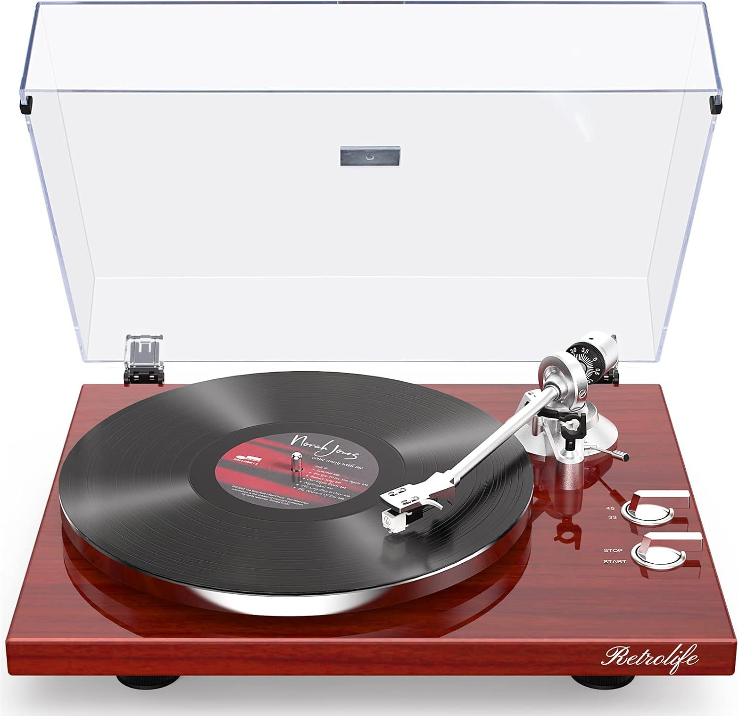 Turntables Record Player with Wireless Output Connectivity Vinyl Player Belt-Drive Support 33 45 RPM Speed Phono Line USB Digital to PC Recording with Advanced MM Cartridge ATN3600L Light Brown