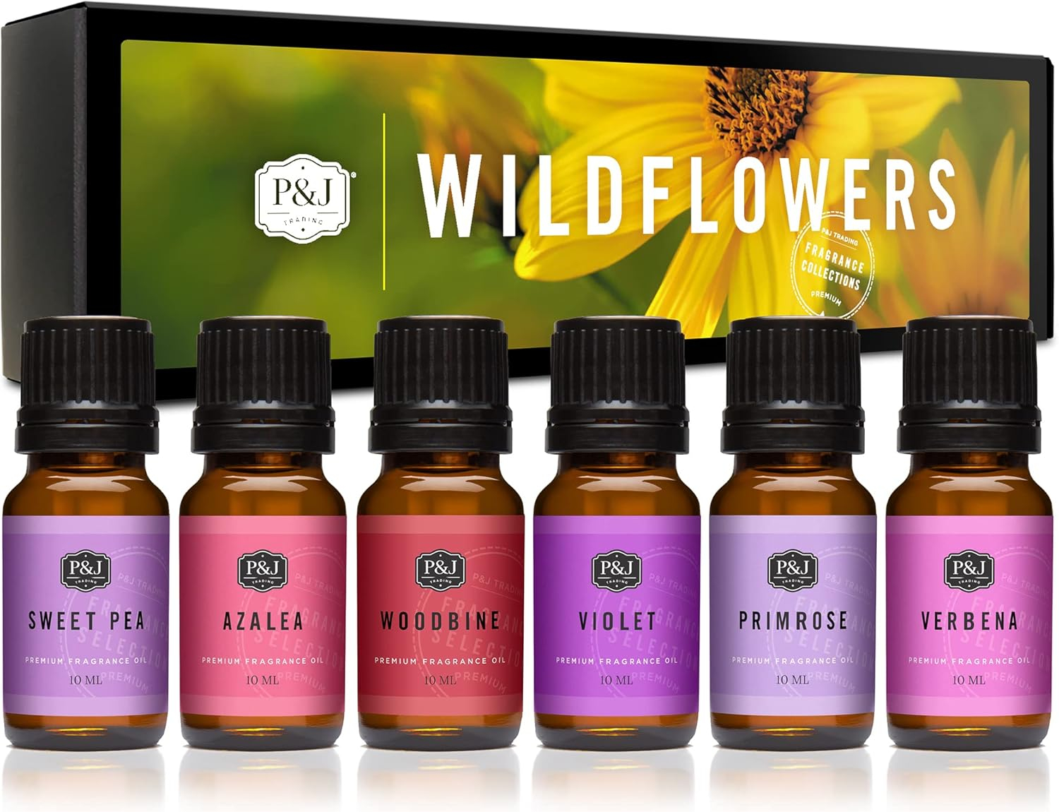 P&J Fragrance Oil | Wildflowers Set of 6 - Scented Oil for Soap Making, Diffusers, Candle Making, Lotions, Haircare, Slime, and Home Fragrance