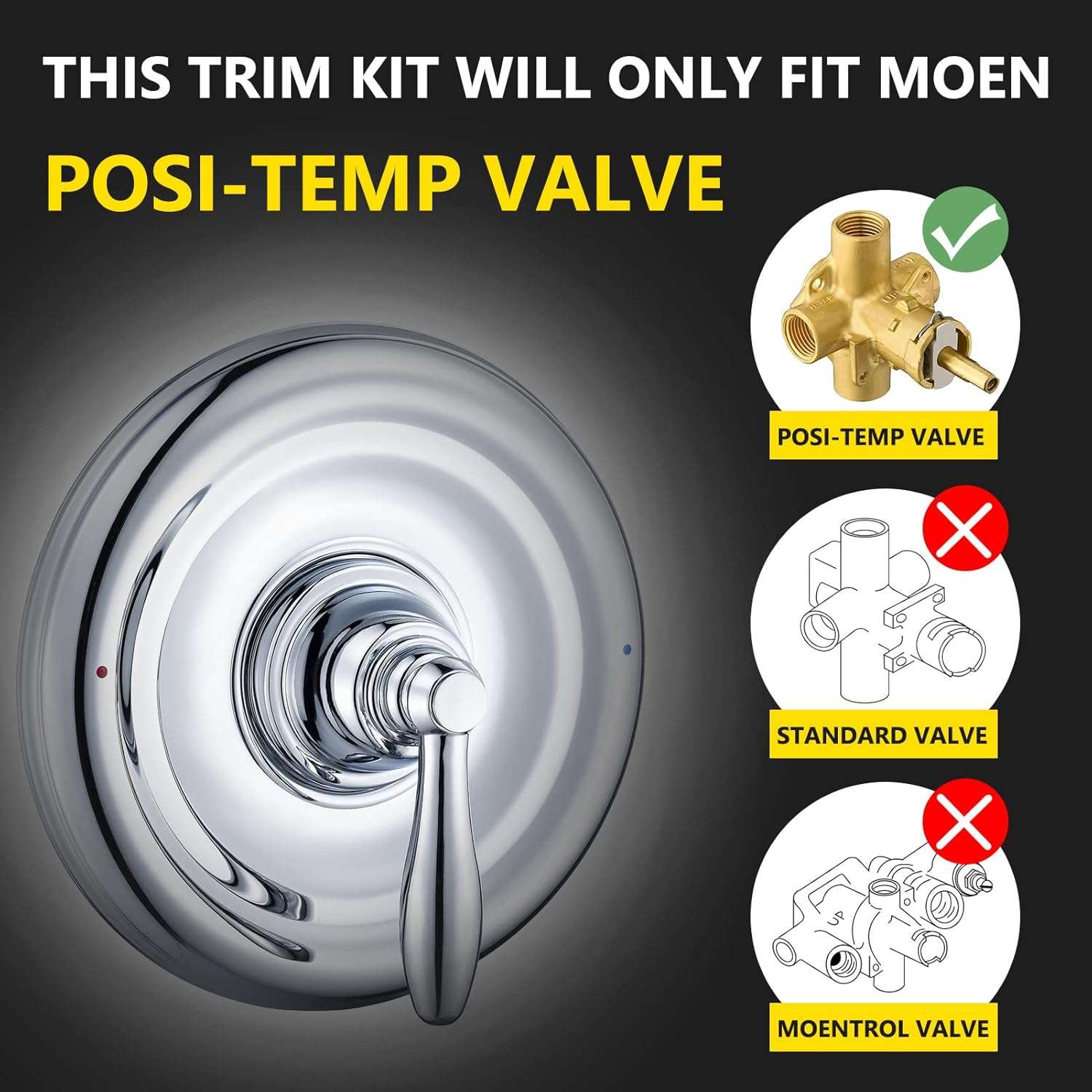 Moen Chateau Lever 1-Handle Shower Valve Trim Kit