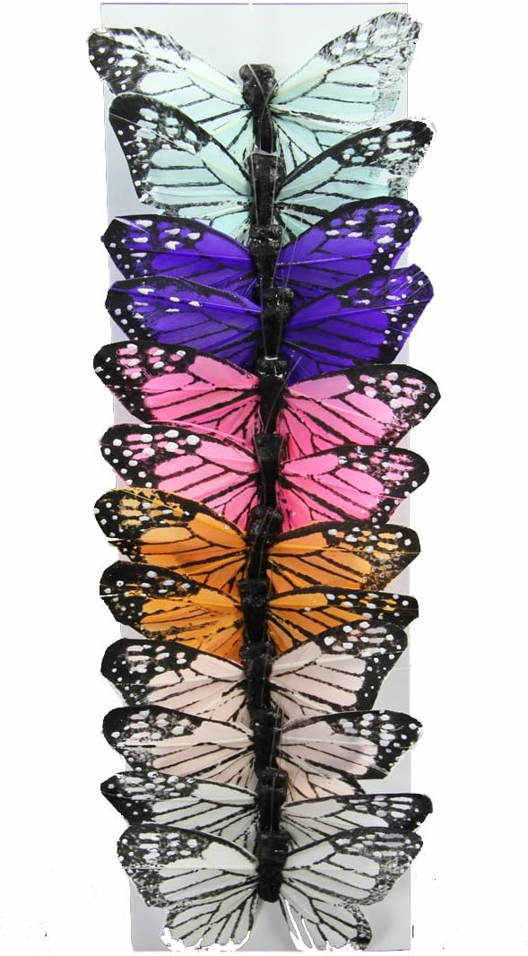 Shinoda Design Center 3" Pastel Faux Monarch Butterfly 12pc Set, 12 Piece