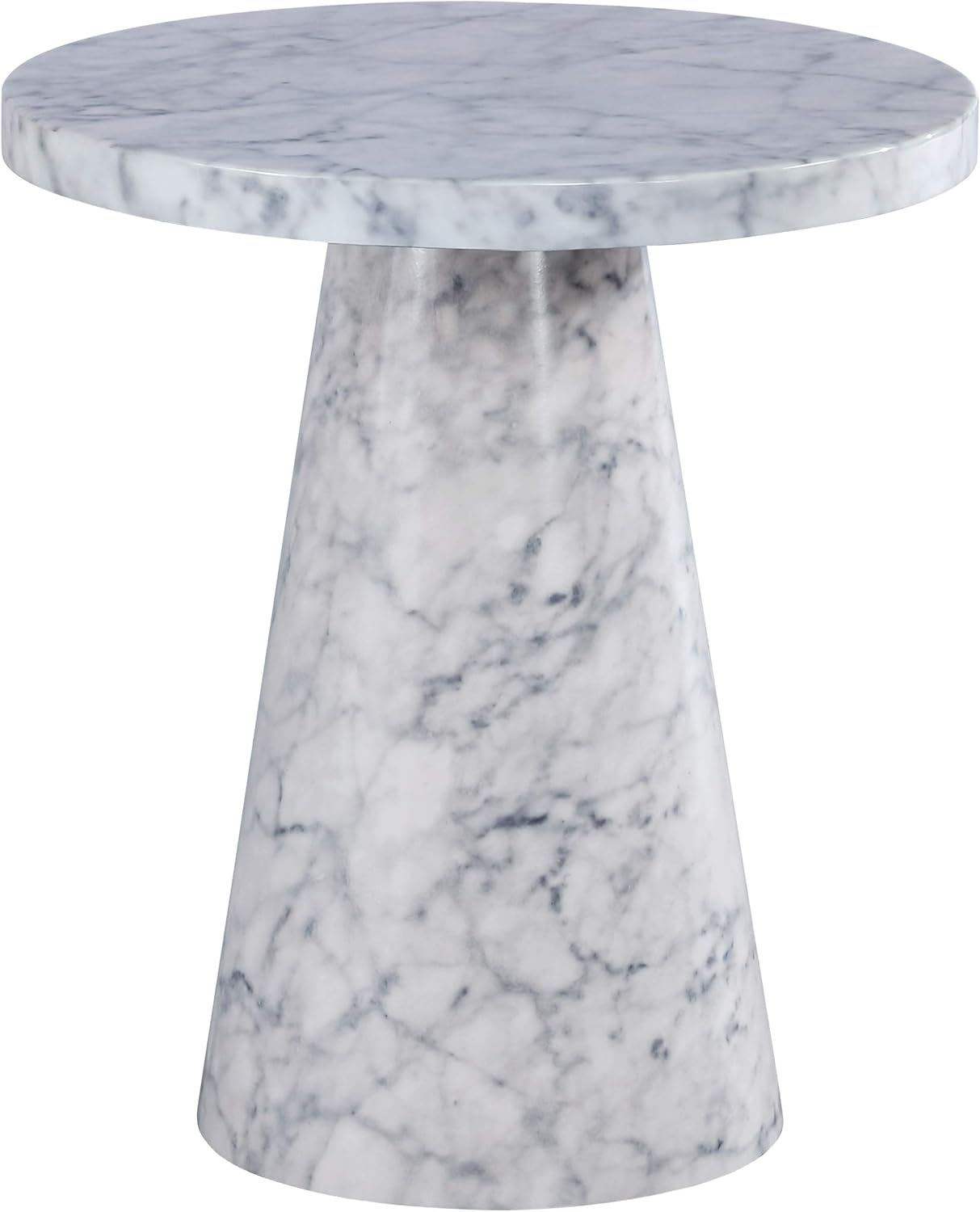 Meridian Furniture Omni Black Faux Marble 20" Round End Table