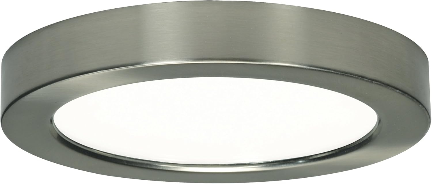 Brushed Nickel 7" Round LED Flush Mount Light