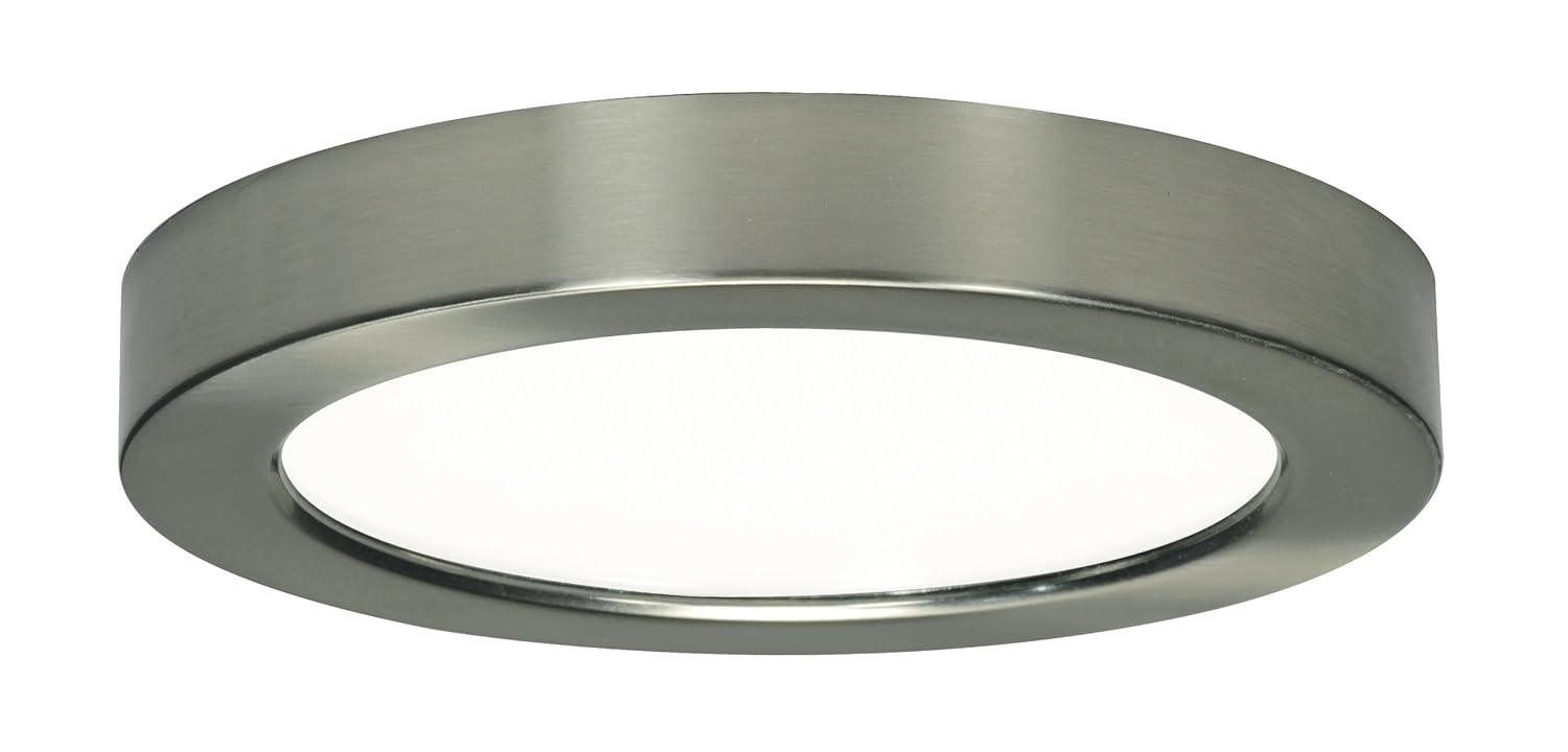Satco S29349 7 Pulgadas 13,5 W 1 Luz LED Montaje Empotrado Lámpara de Techo Níquel Cepillado