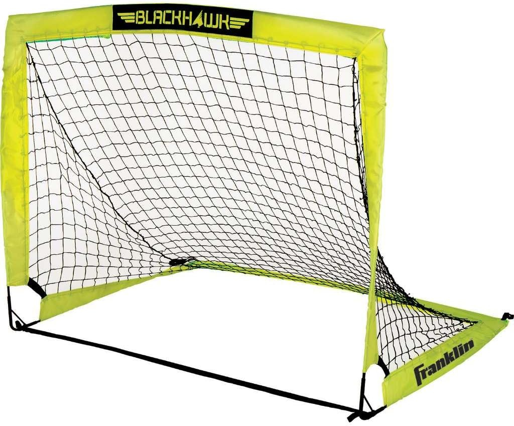 Franklin Sports Blackhawk Soccer Goal - Pop Up Backyard Soccer Nets - Foldable Indoor + Outdoor Soccer Goals - Portable Adult + Kids Soccer Goal - 4' x 3' Mini Soccer Net - Optic Yellow