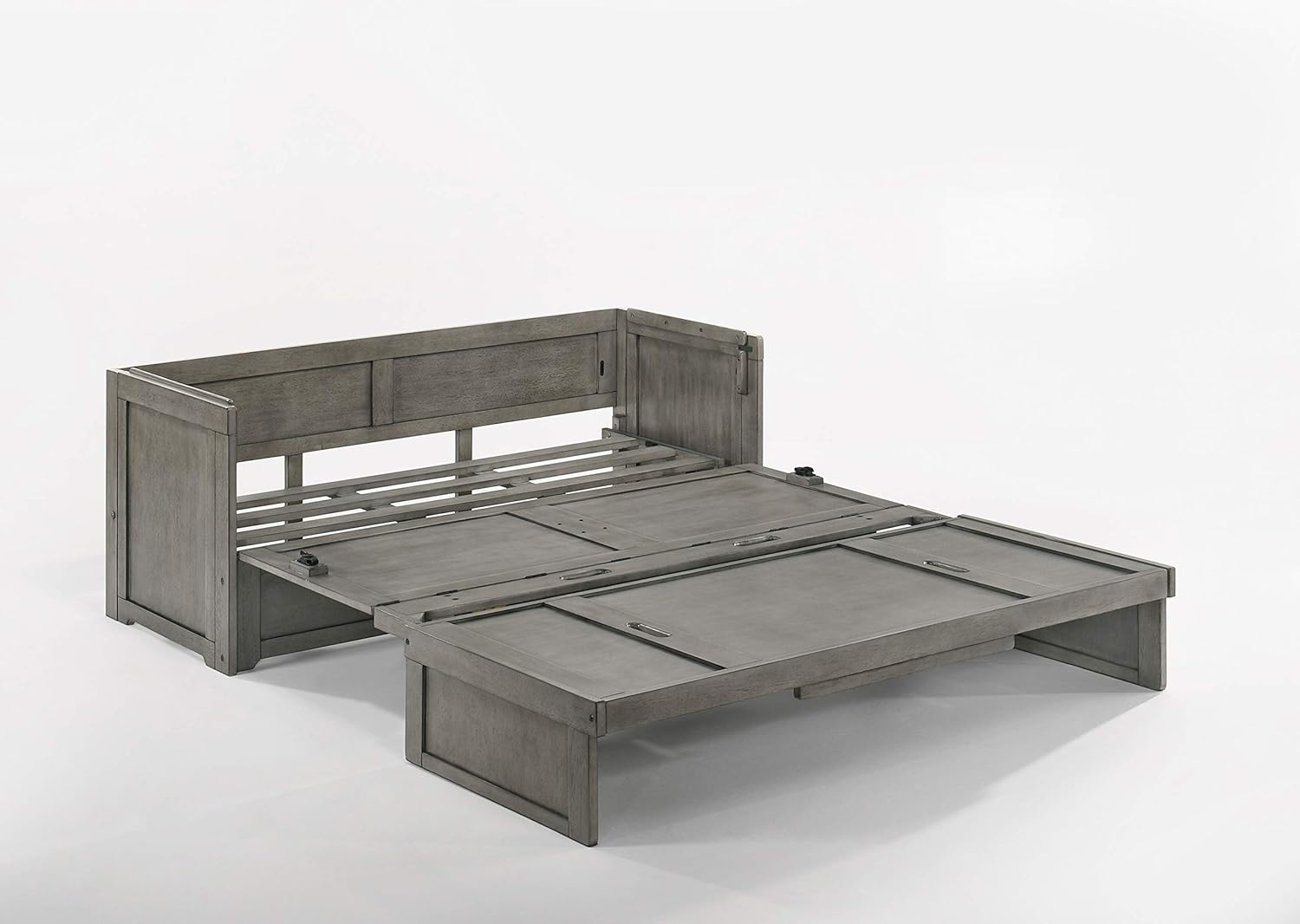NIGHT & DAY Furniture Murphy Cube Cabinet Bed (Rural Gray, Queen)
