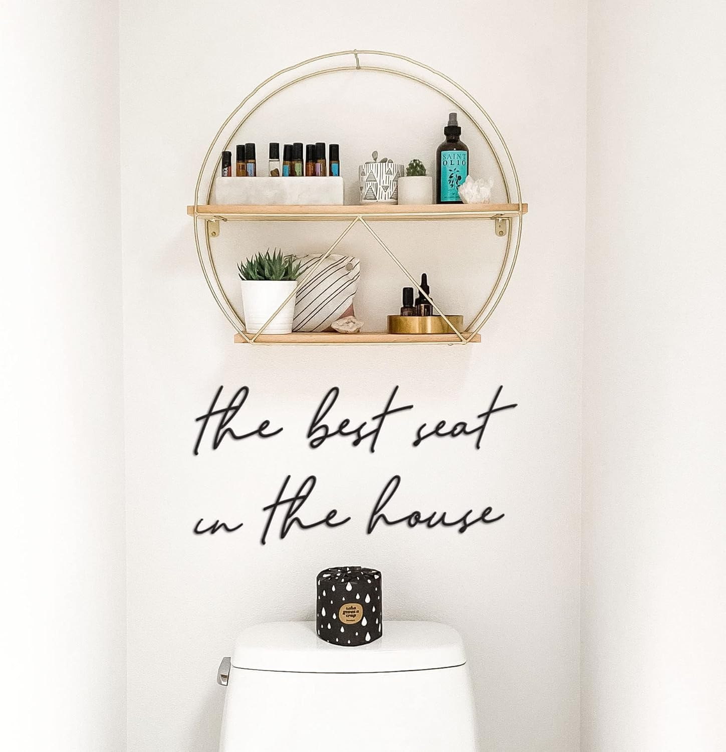 Vivegate The Best Seat In The House Bathroom Metal Wall Decor - 16"X16" Black Modern Please Seat Yourself Metal bathroom sign For Hanging Home Please Seat Yourself Wall Décor (BESTSEAT)