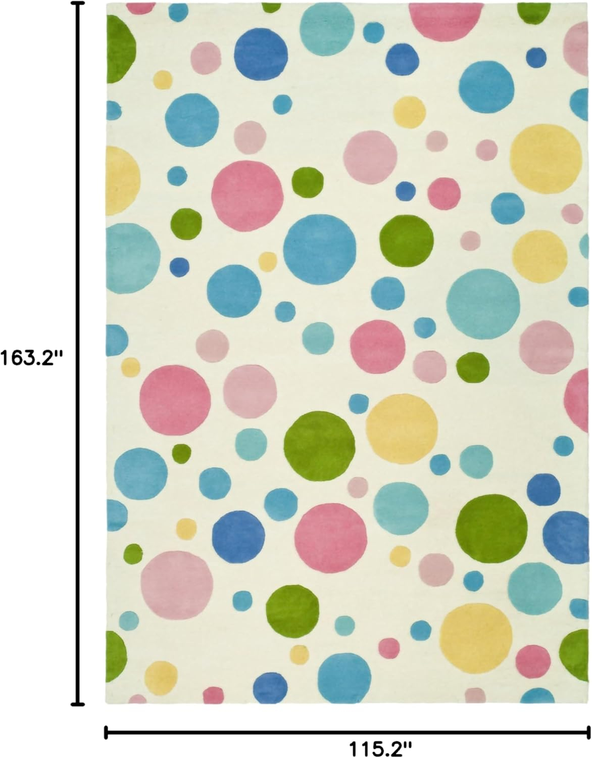 SAFAVIEH Soho Dots Polka Dots Wool Area Rug, Ivory/Multi, 9'6" x 13'6"