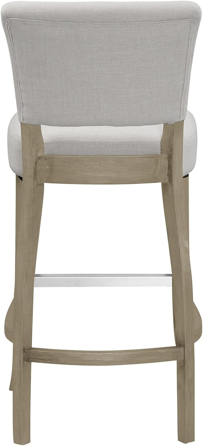 Glamour Home Aleck 29" Modern Fabric Bar Stools in Beige (Set of 2)