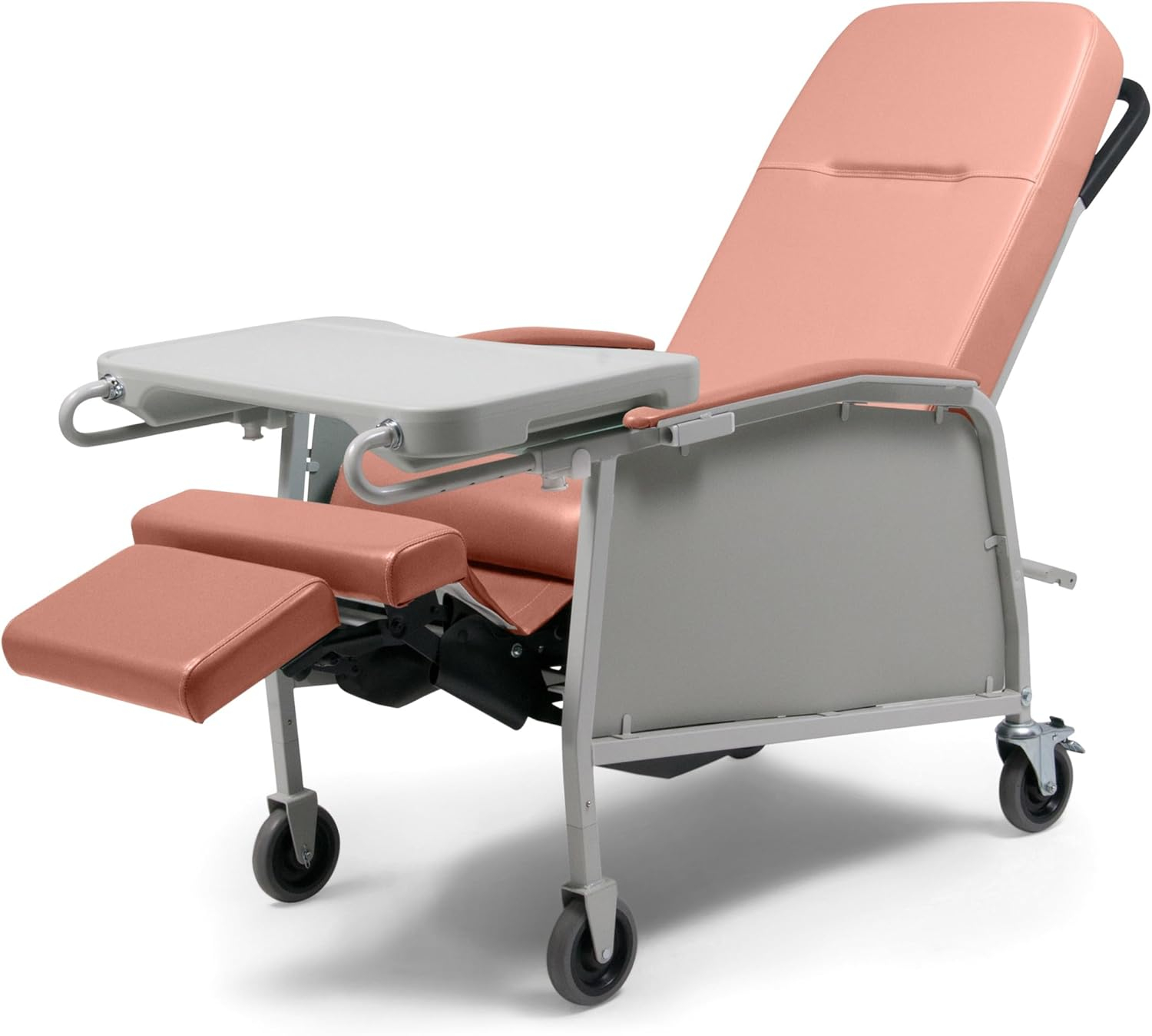 Lumex Three Position Recliner Rosewood & Alloy Steel, Caster with Wheel Lock