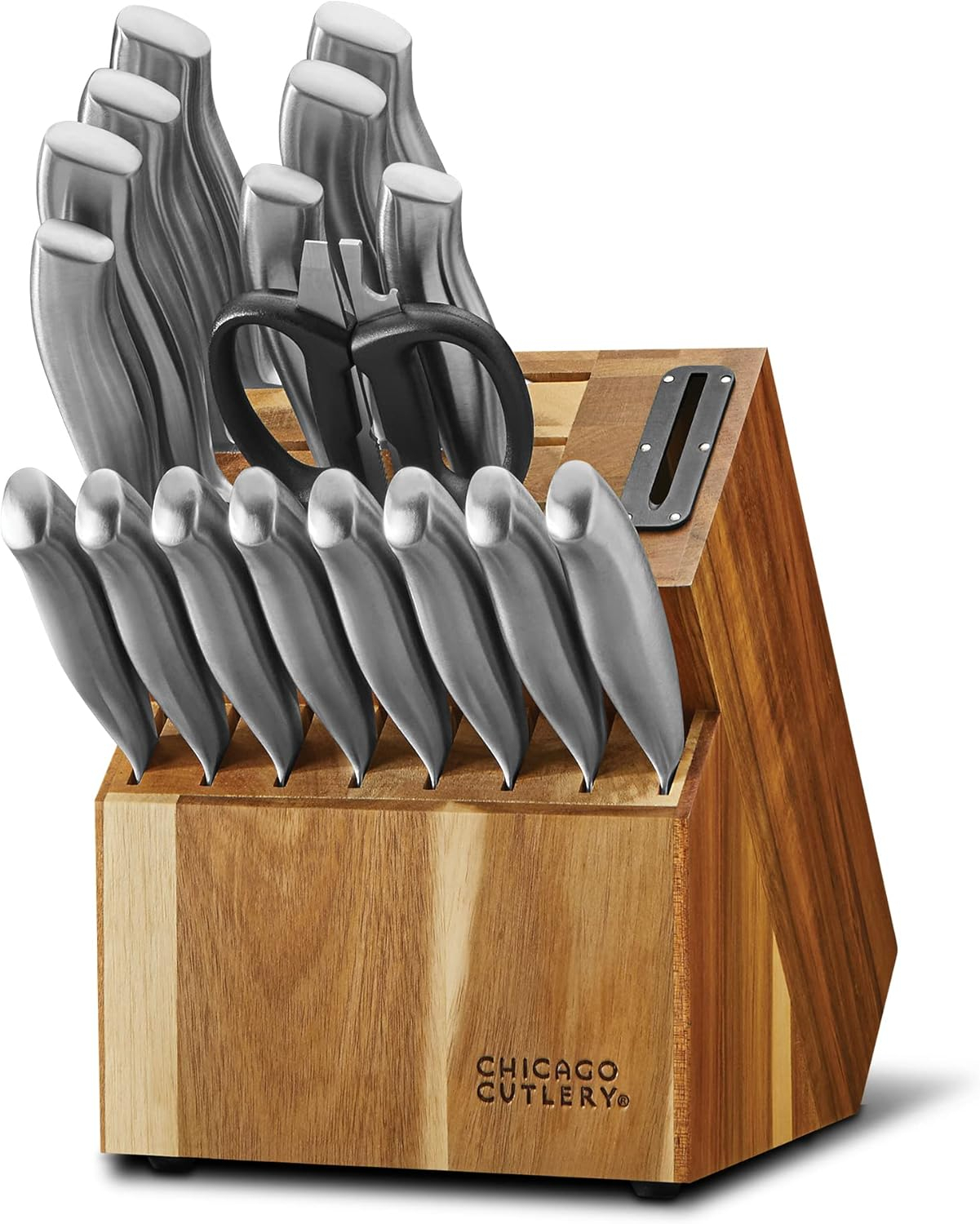 Chicago Cutlery Insignia Steel 18-Piece Kitchen Knife Block Set with Sharpener