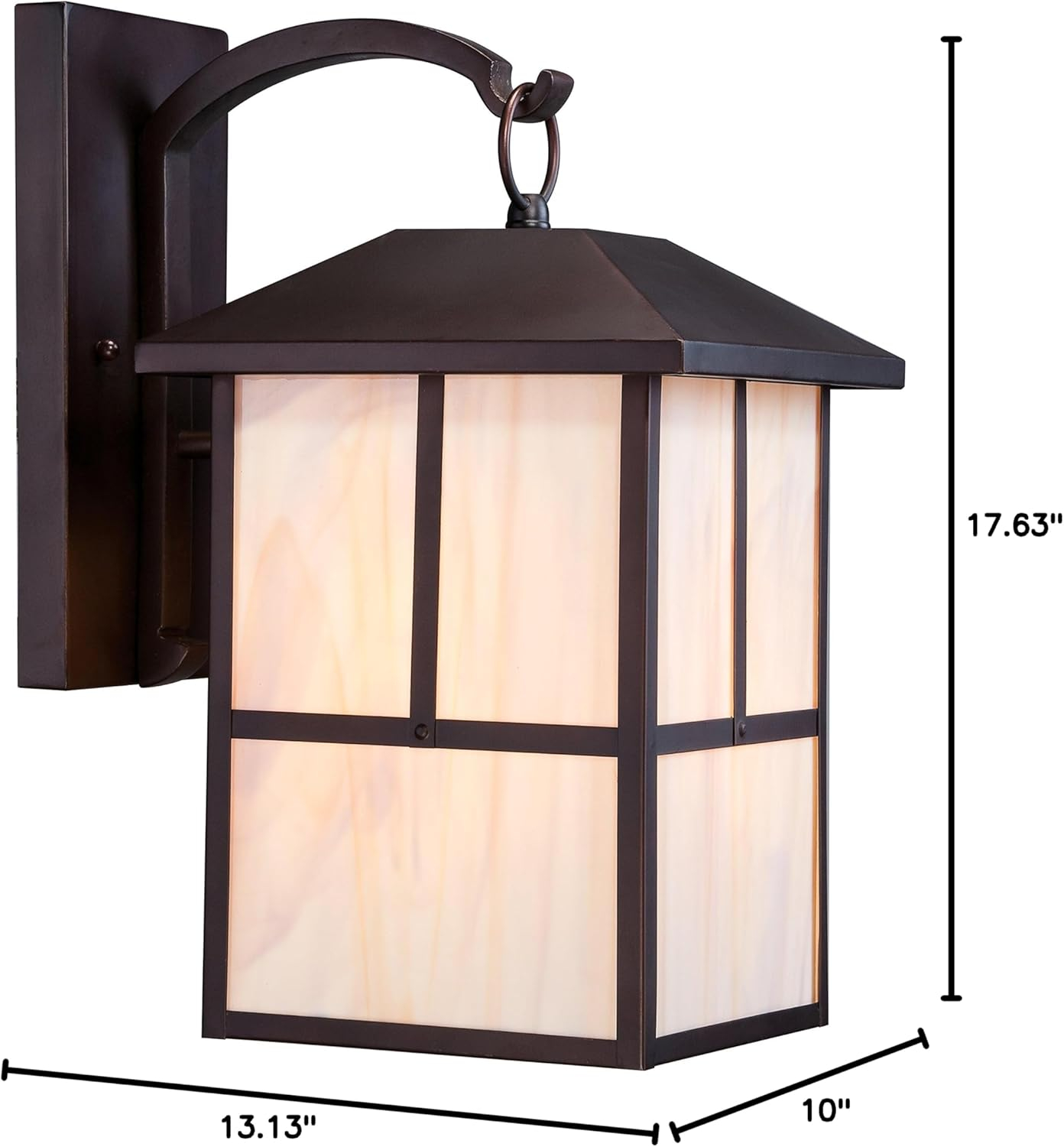 Tanner 1 LT 10" Outdoor Wall Fixture w/ Honey Stained Glass