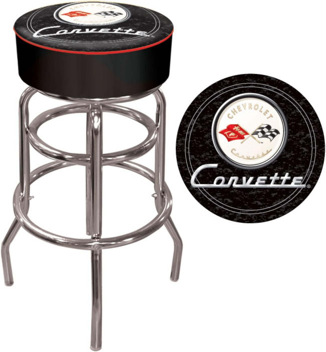 Trademark Global Swivel Upholstered Counter Stool with Metal Frame