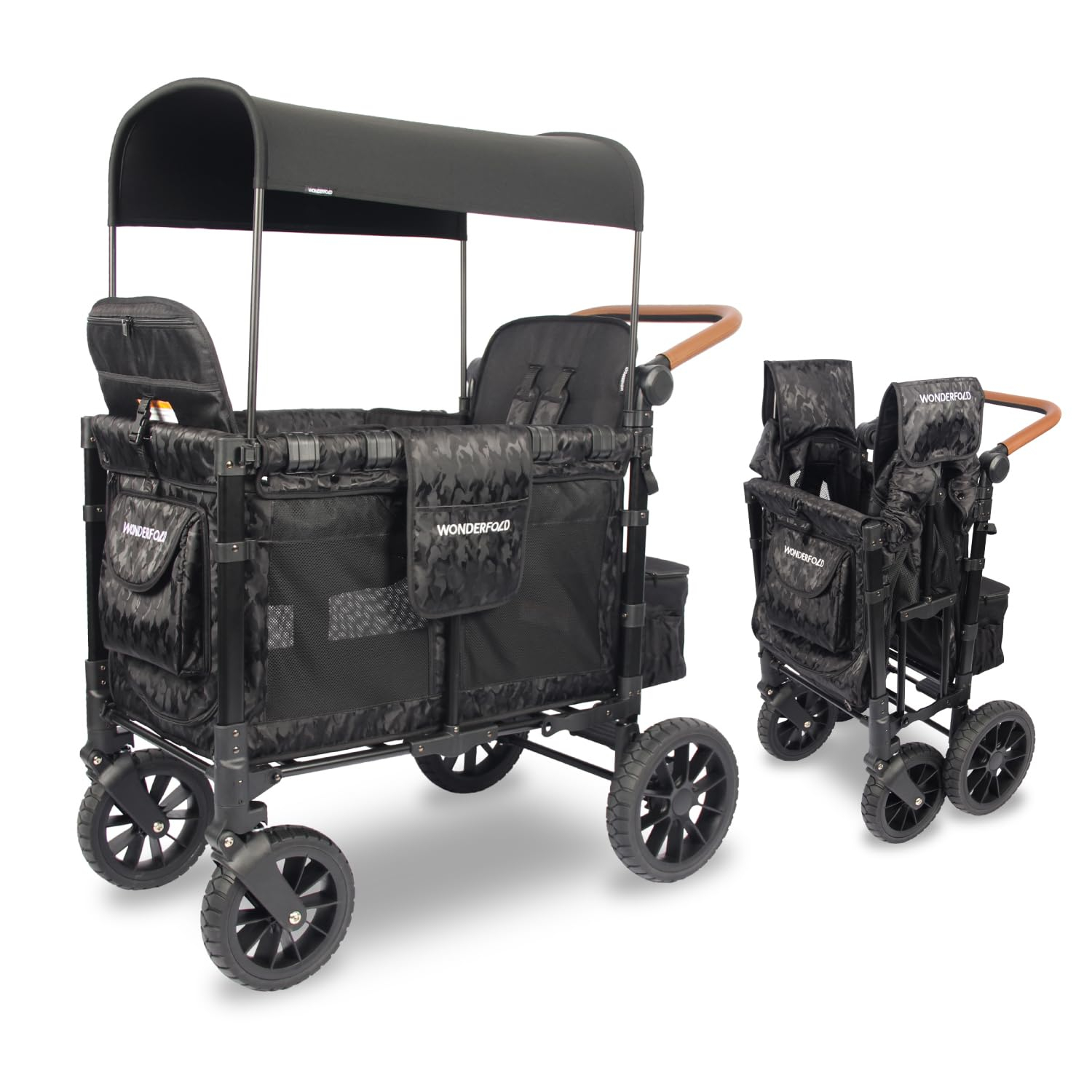 Elite Black Camo Double All-Terrain Steel Bassinet Stroller Wagon