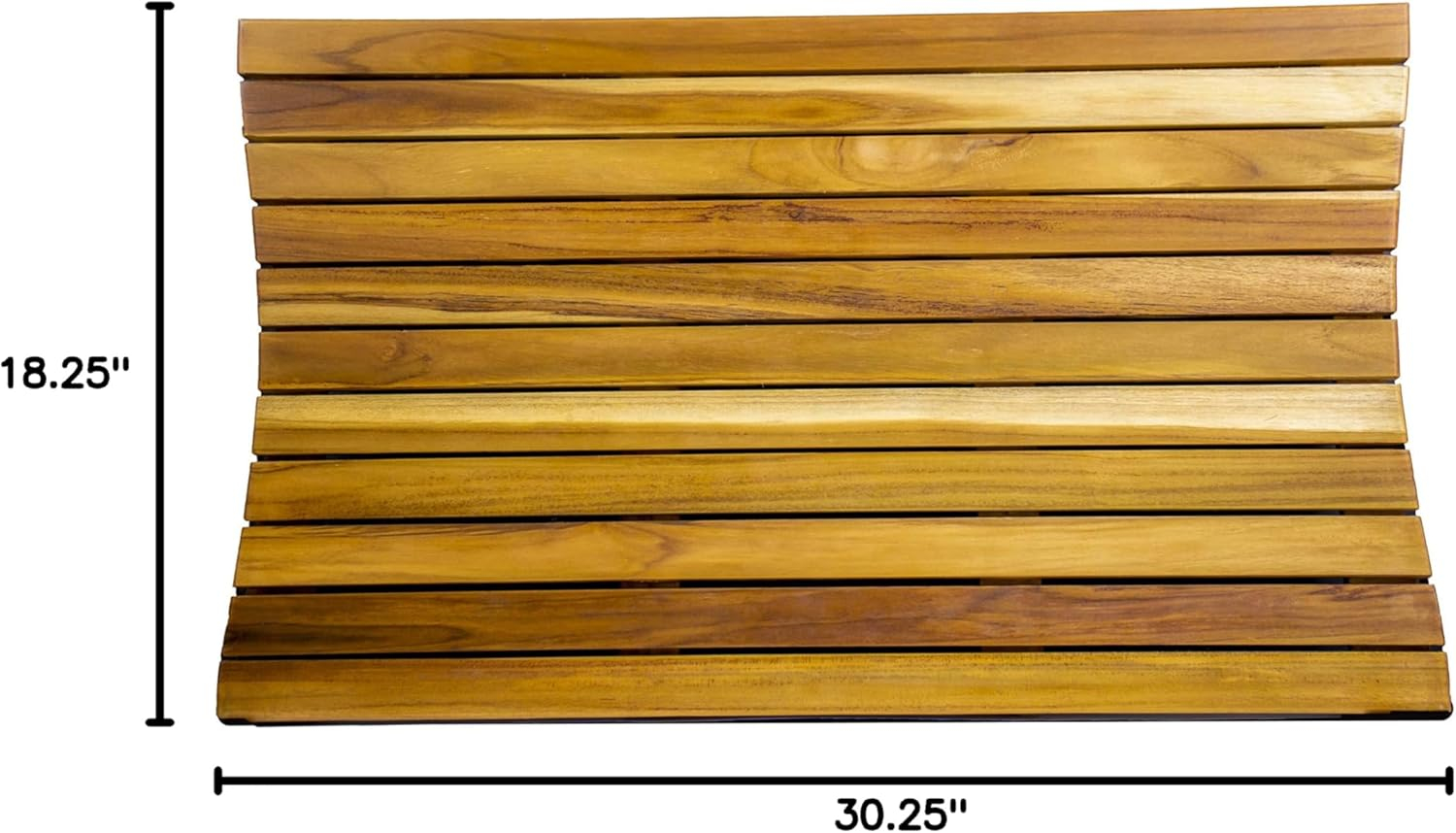 EcoDecors Eleganto Rectangle Teak Shower Mat, Teak Shower Mat for Inside Shower, Teak Bath Mat, Wood Bath Mat, Wood Shower Mat, Teak Shower Mats, Teak Bathroom Mat, Earthy Natural