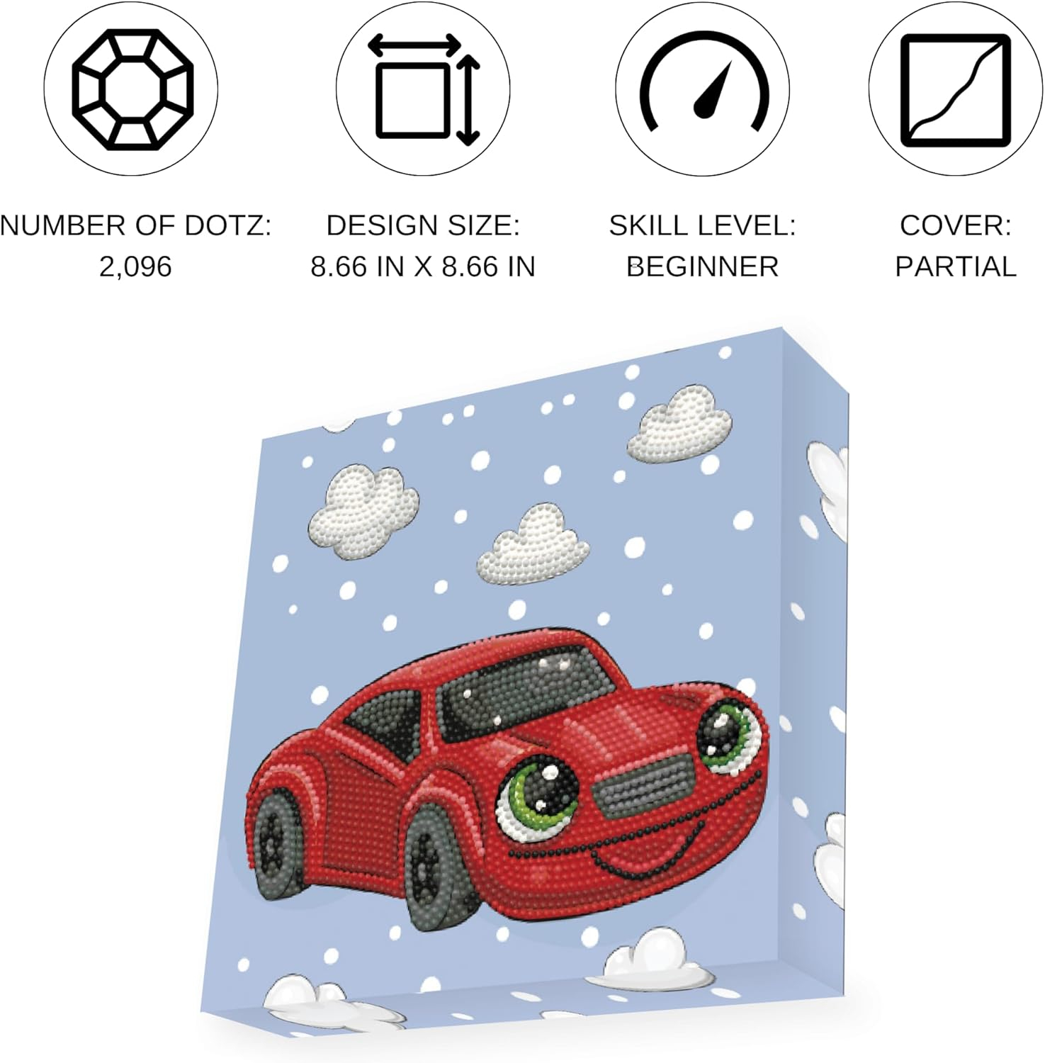 Sporty Red Car Diamond Painting Kit with 2096 Dotz