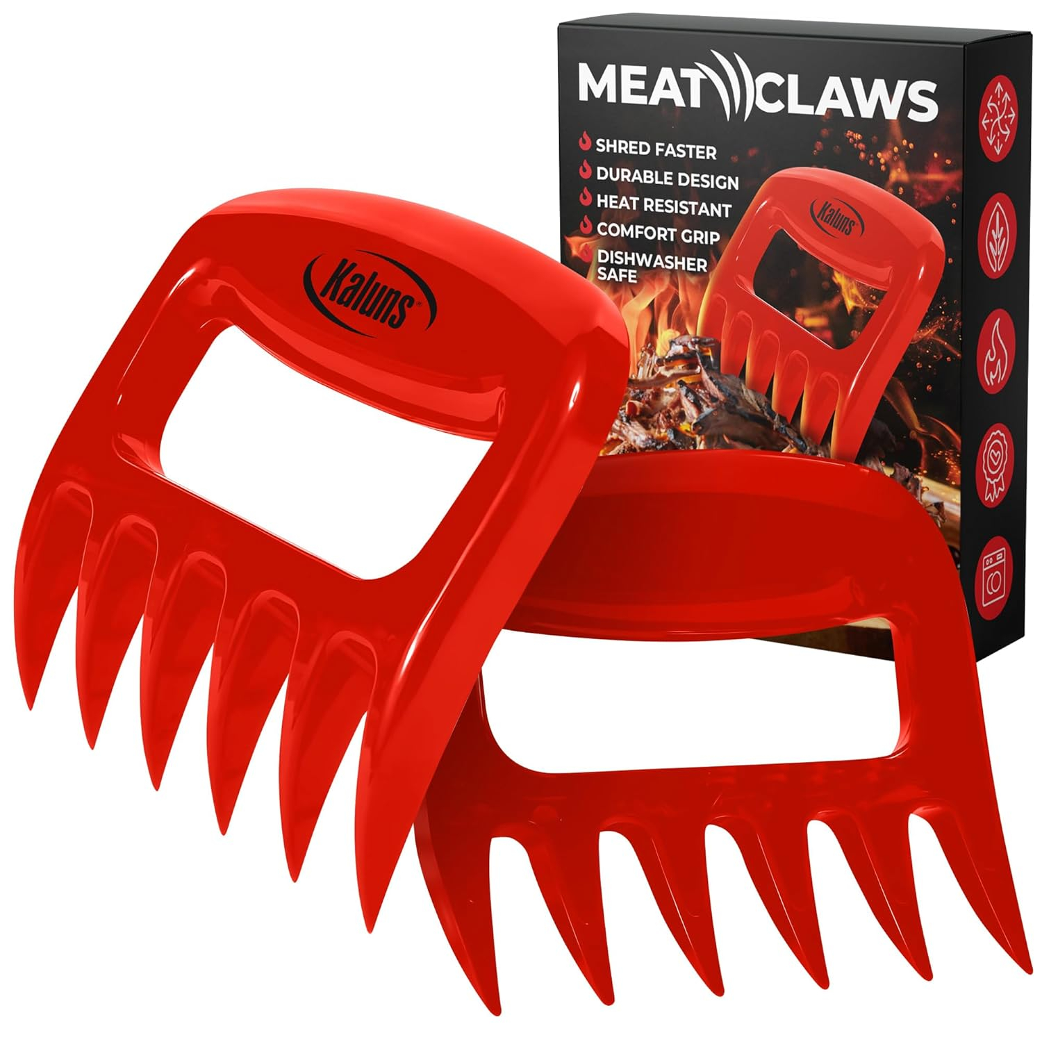 Kaluns Meat Claws Chicken Shredder Tool Kitchen Gadget BBQ Accessories, Red