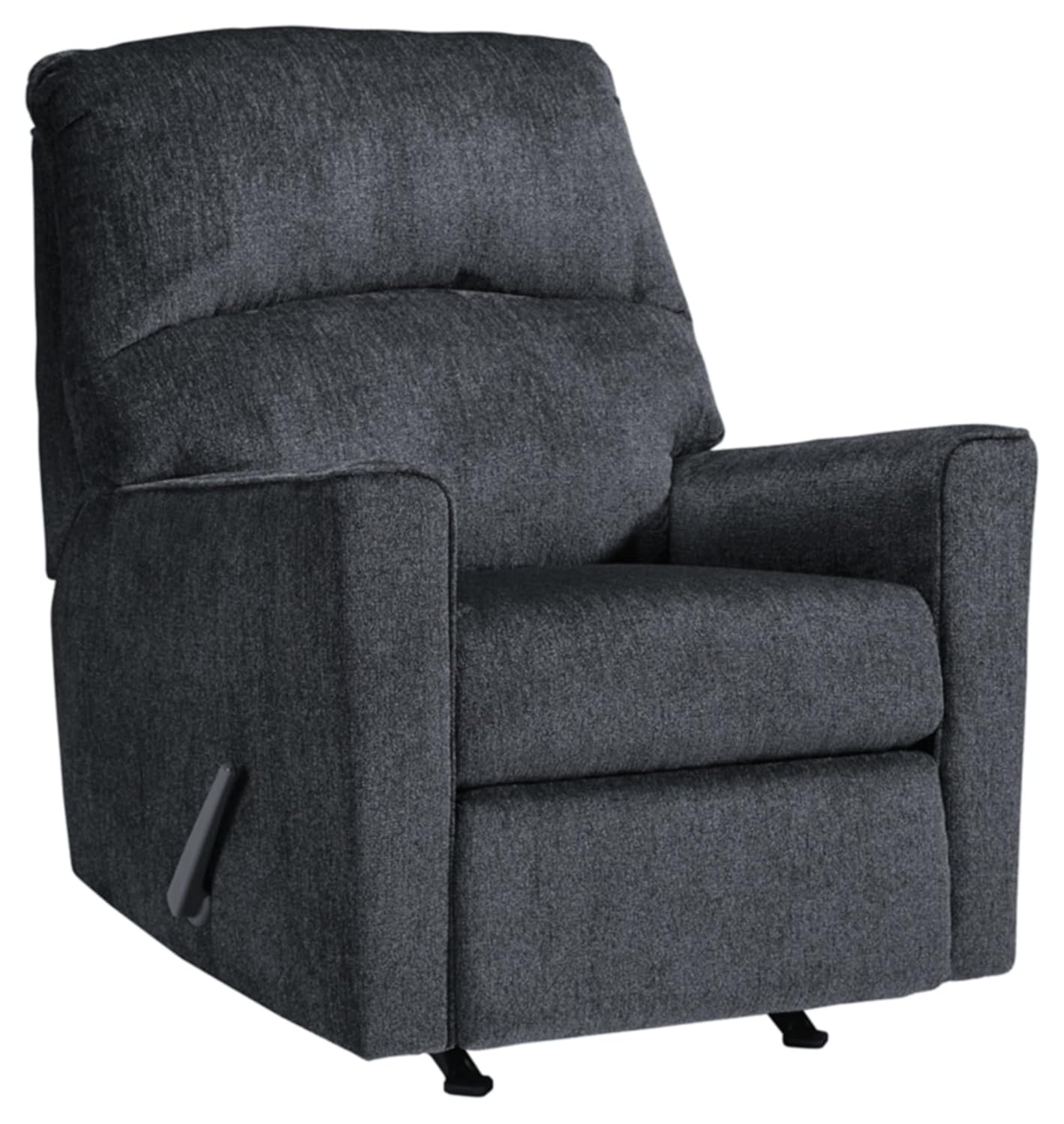 Fabric Upholstered Rocker Recliner with Tufted Back Charcoal Gray - Saltoro Sherpi
