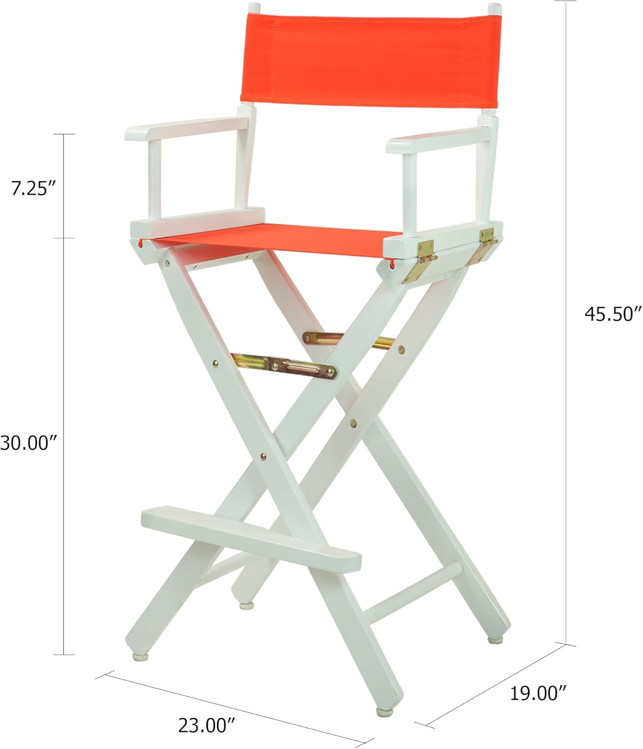 "30" Director's Chair White Frame-Orange Canvas"
