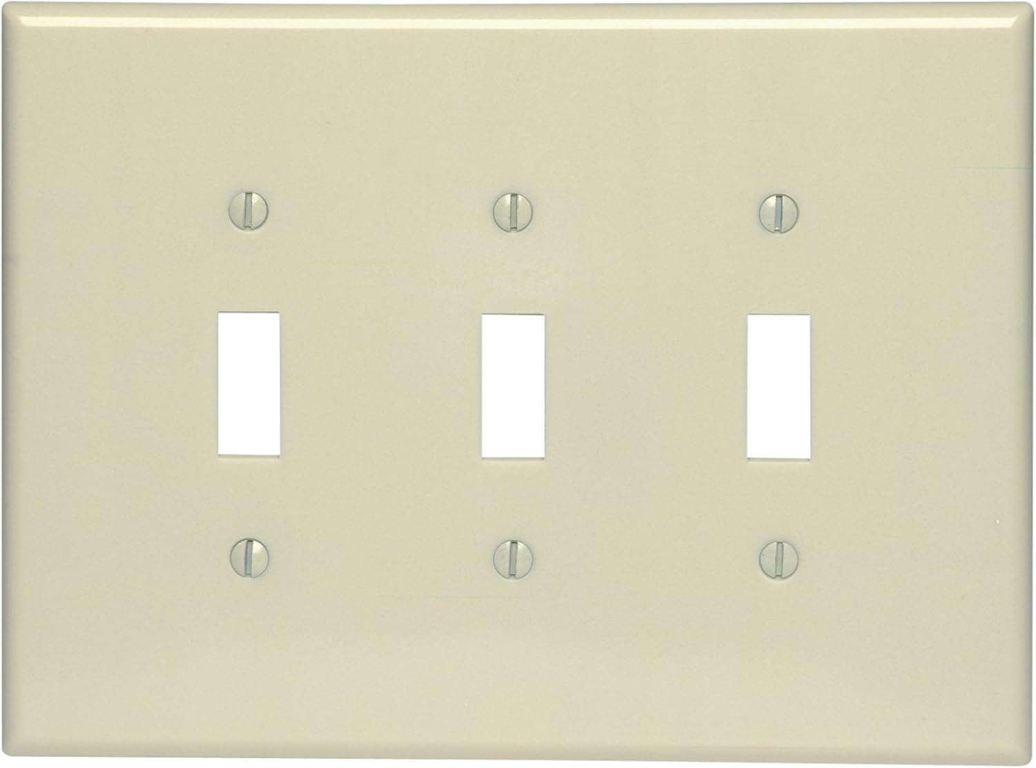 Leviton 86111 3-Gang Toggle Device Switch Wallplate, Oversized, Thermoset, Device Mount, Ivory