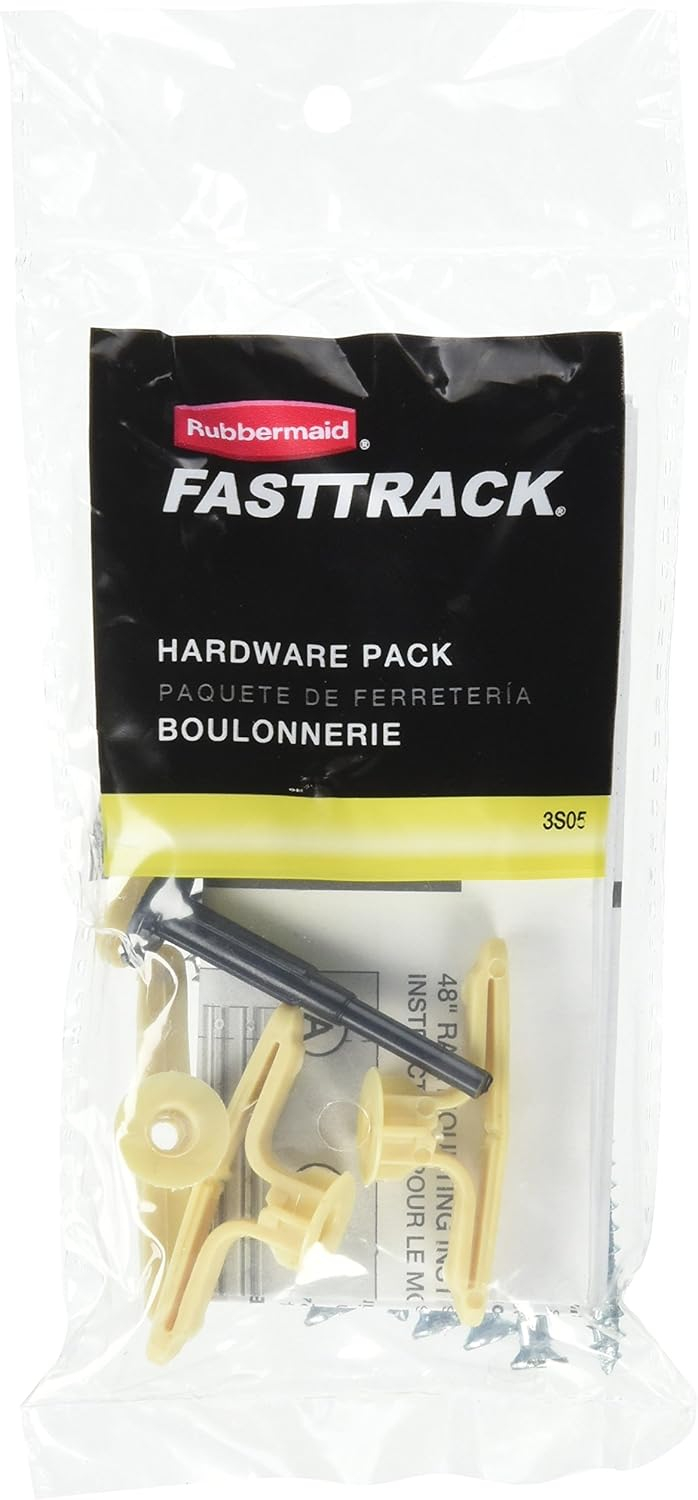 (3 pack) Rubbermaid Fast Track Garage Storage Rail Hardware Pack