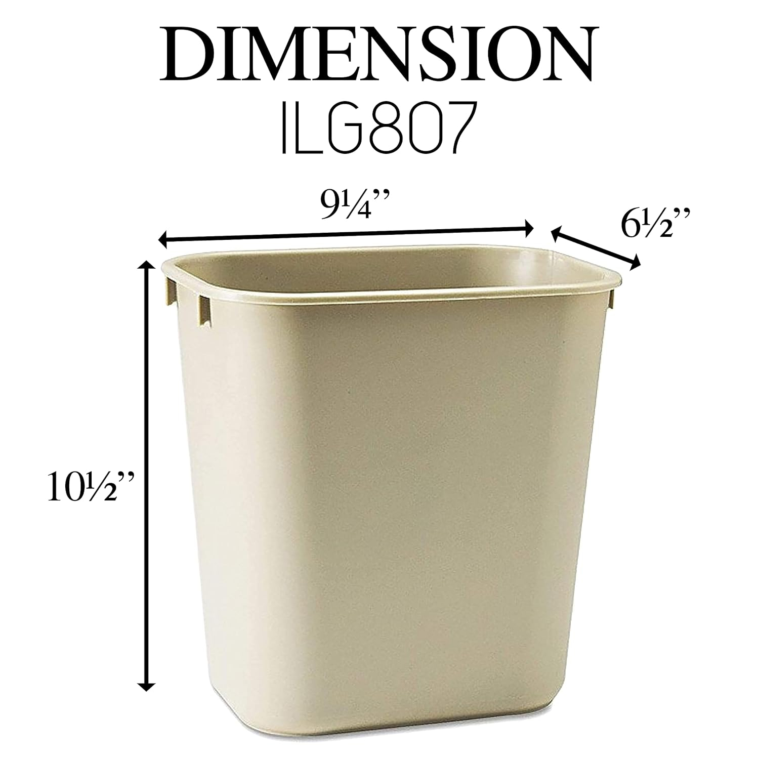 Beige Rectangular Plastic Fire-Resistant Commercial Trash Can