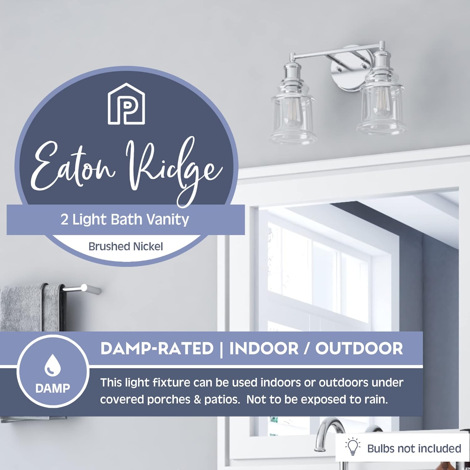 Prominence Home Eaton Ridge Two Light Vanity in Brushed Nickel
