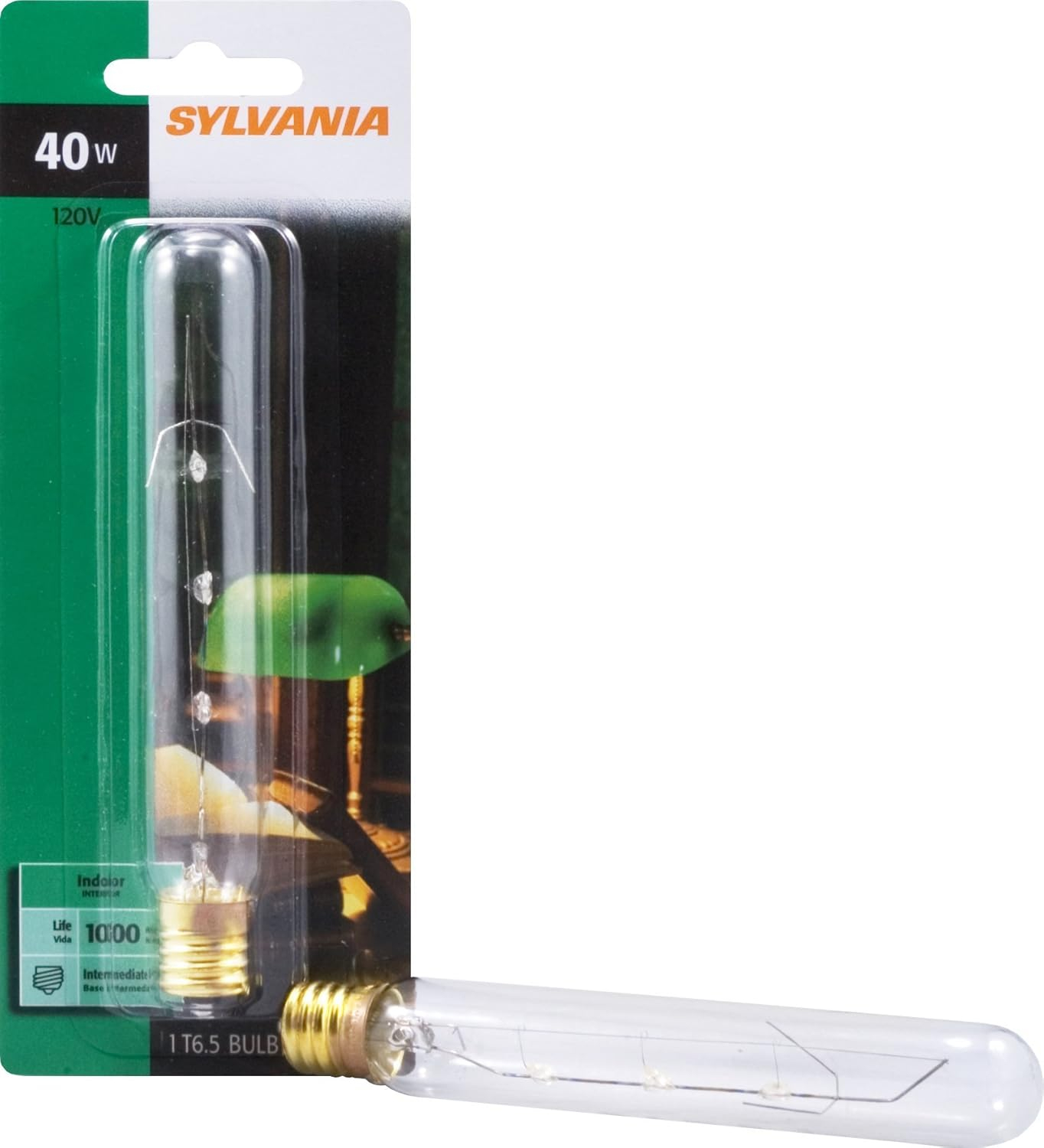 Clear Tubular Intermediate Base Incandescent Bulb, 40 Watts