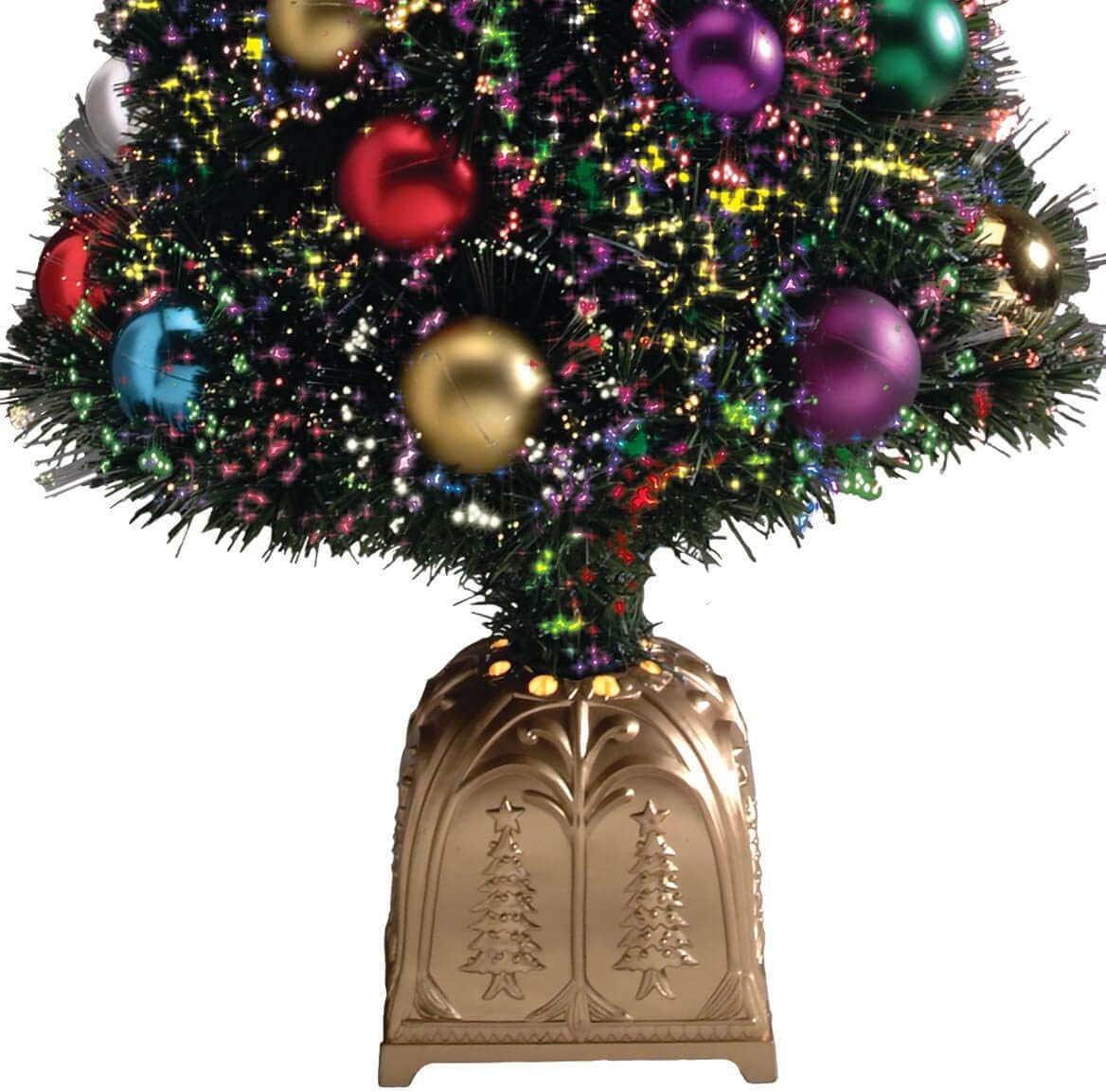 Northwoods Greenery Fiber Optic Christmas Tree with Ball Ornaments, 32-in. Tall