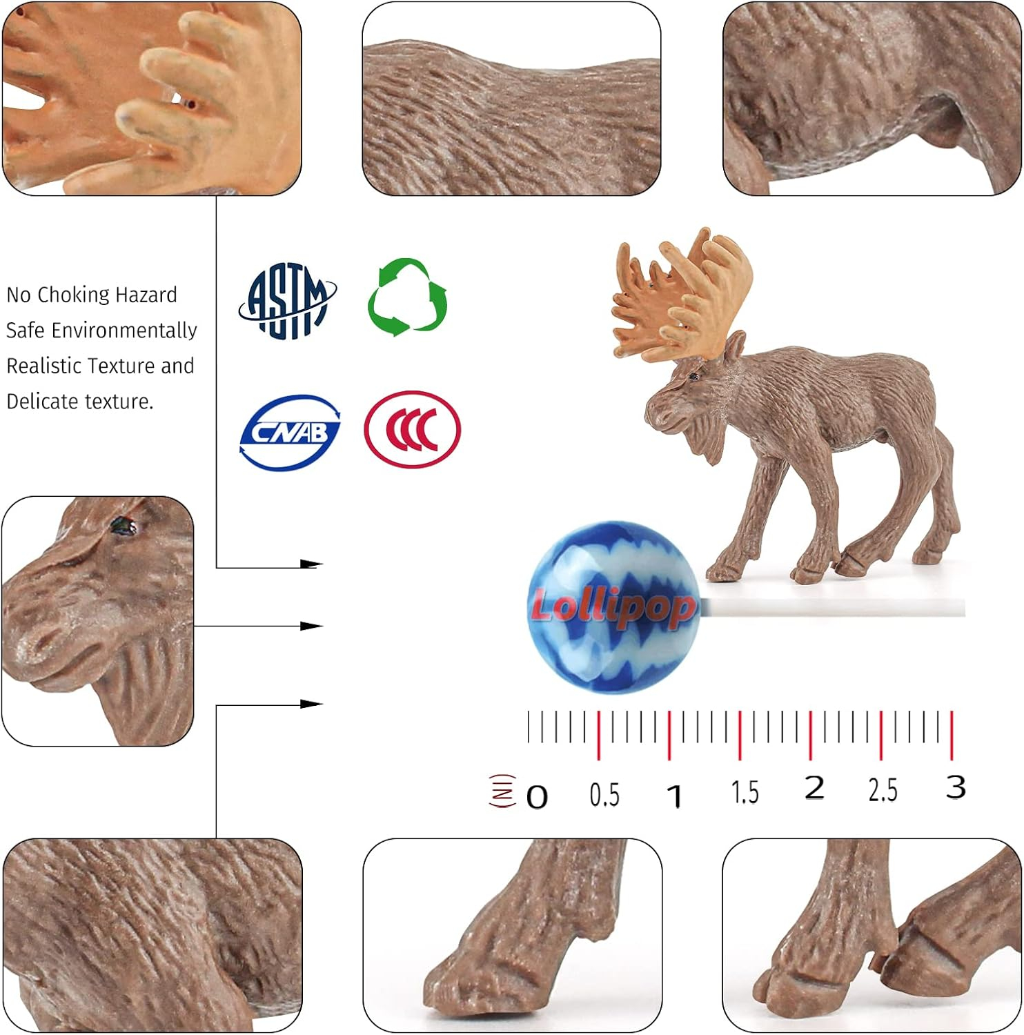1-2 Inch North American Animals Set Mini Wild Animals Figurines Set Plastic Wolf Figure Moose Figure Toy Gift for Kid Toddlers Raccoon Animals Cake Topper