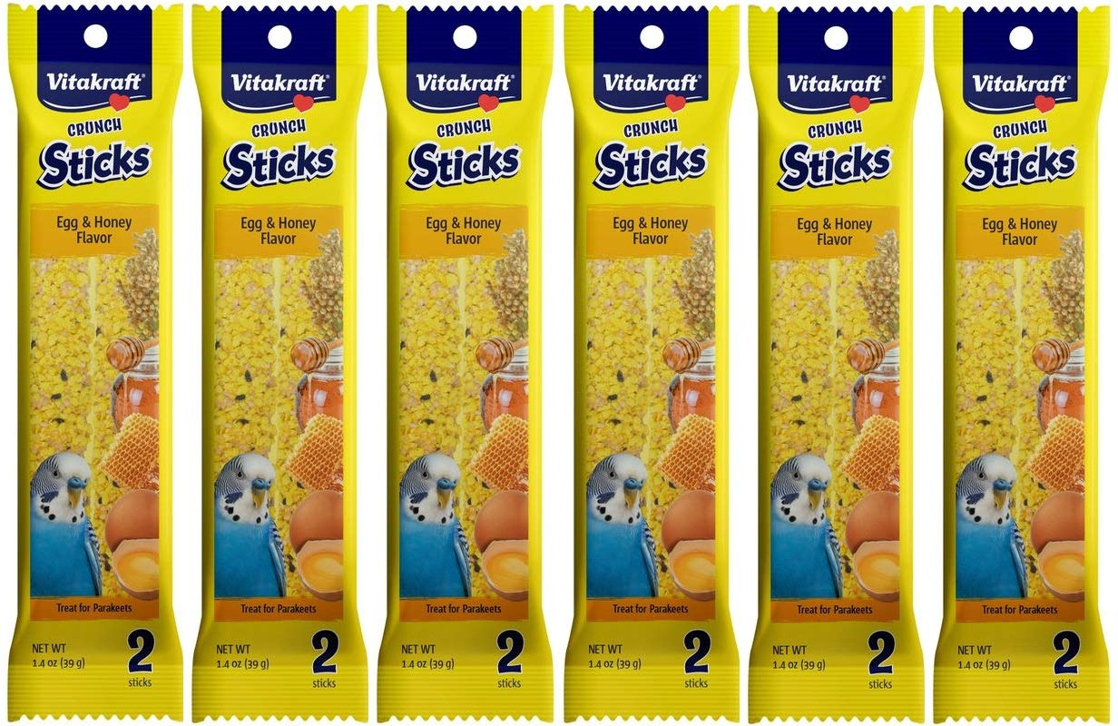 Vitakraft Crunch Sticks Parakeet Treat - Egg and Honey - Pet Bird Treat Toy