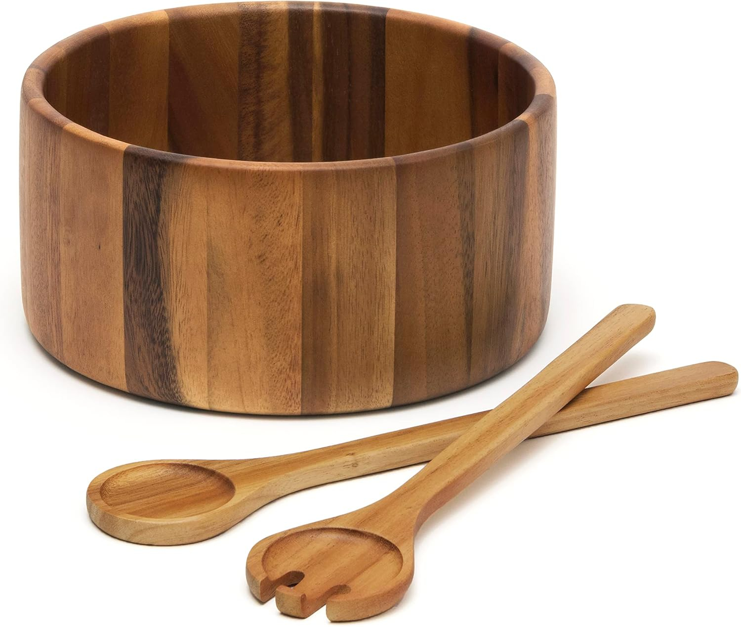 Lipper Acacia Straight Side Bowl With Servers