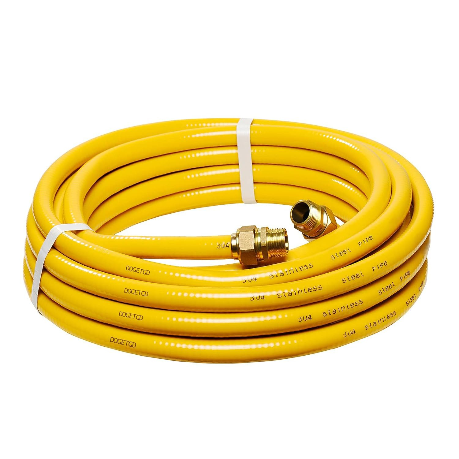 CSST 3/4" Gas Line 70ft Corrugated Stainless Steel Tubing Flexible Gas Line 3/4 Inch Natural Gas Hose Pipe Kit With 2 Male Adapter Fittings