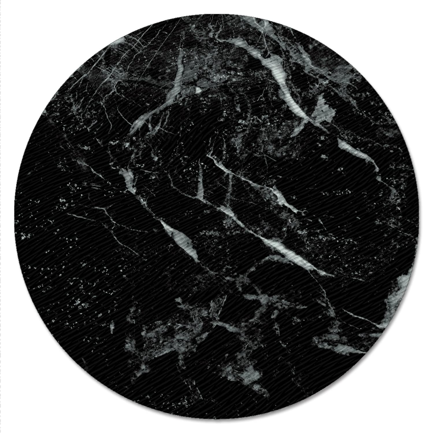 CounterArt Black Marble Design Lazy Susan Turntable 13" Round