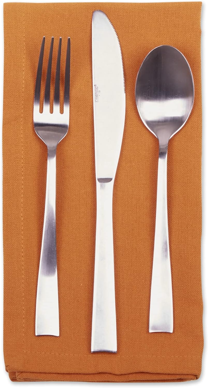 DII Solid Napkin Set Collection, 20x20, Pumpkin Spice, 6 Piece