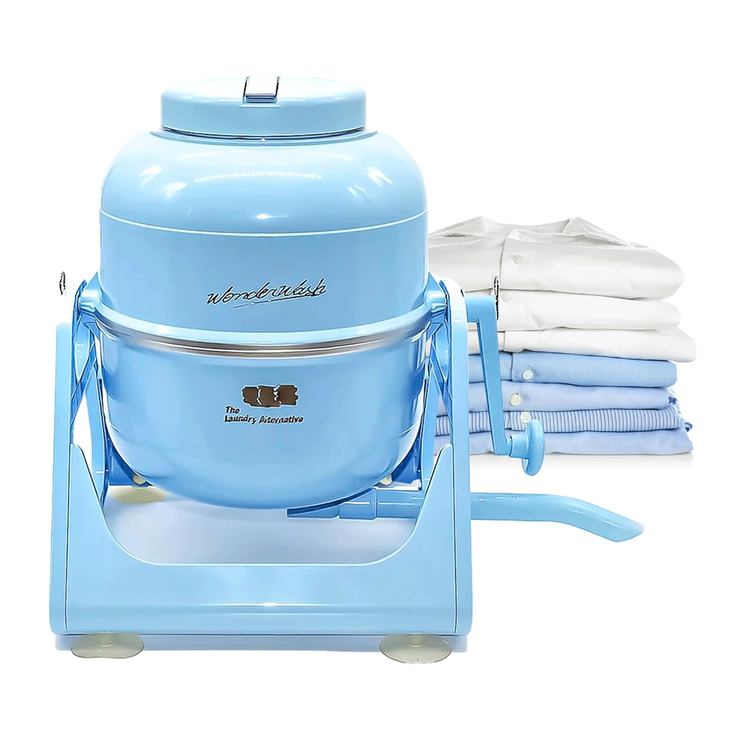 The Laundry Alternative Wonder Wash Retro Portable Mini Washing Machine, Blue