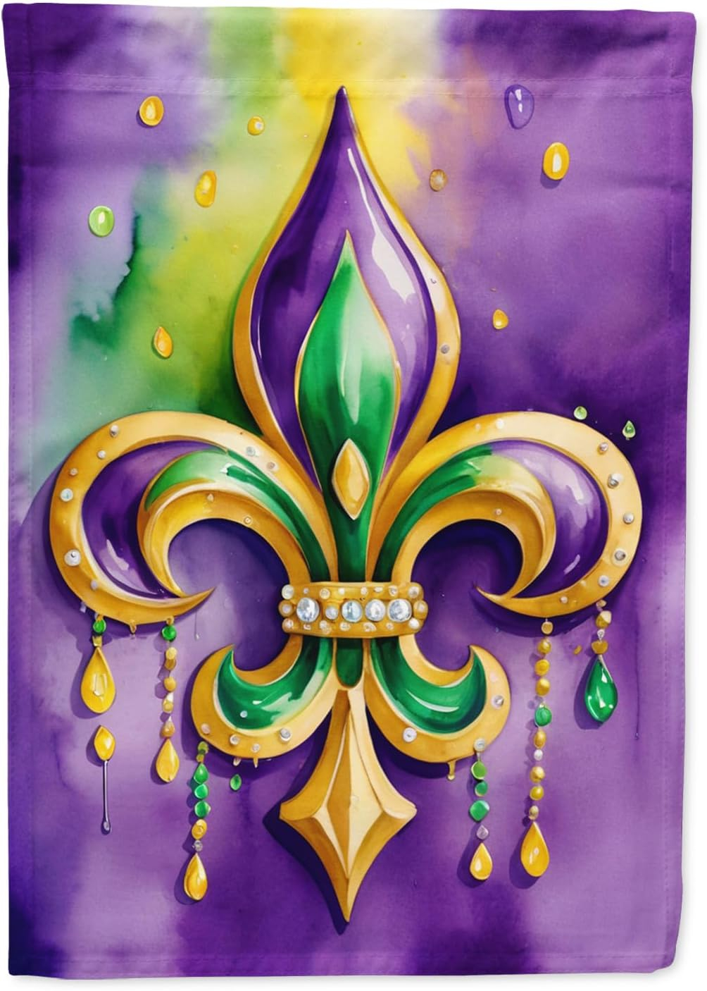 Fleur de lis Mardi Gras House Flag 28 in x 40 in