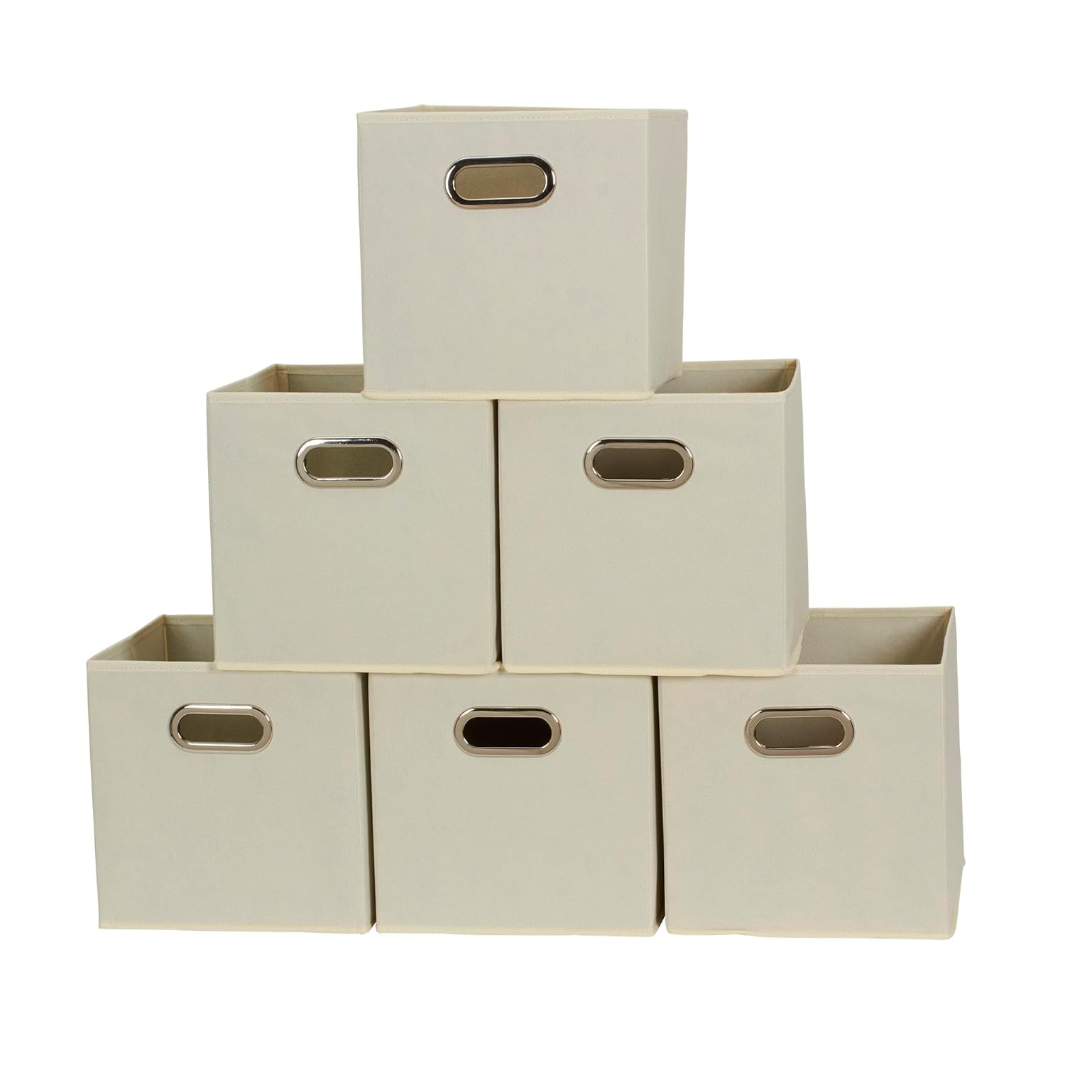 Household Essentials Open Fabric Storage Cube Bins, Set of 6, Natural