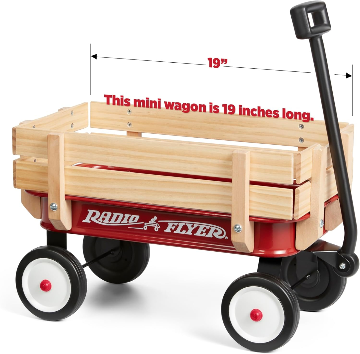 Radio Flyer My 1st Miniature Steel & Wood Wagon, 19" Long Toy Wagon for Kids 1.5+