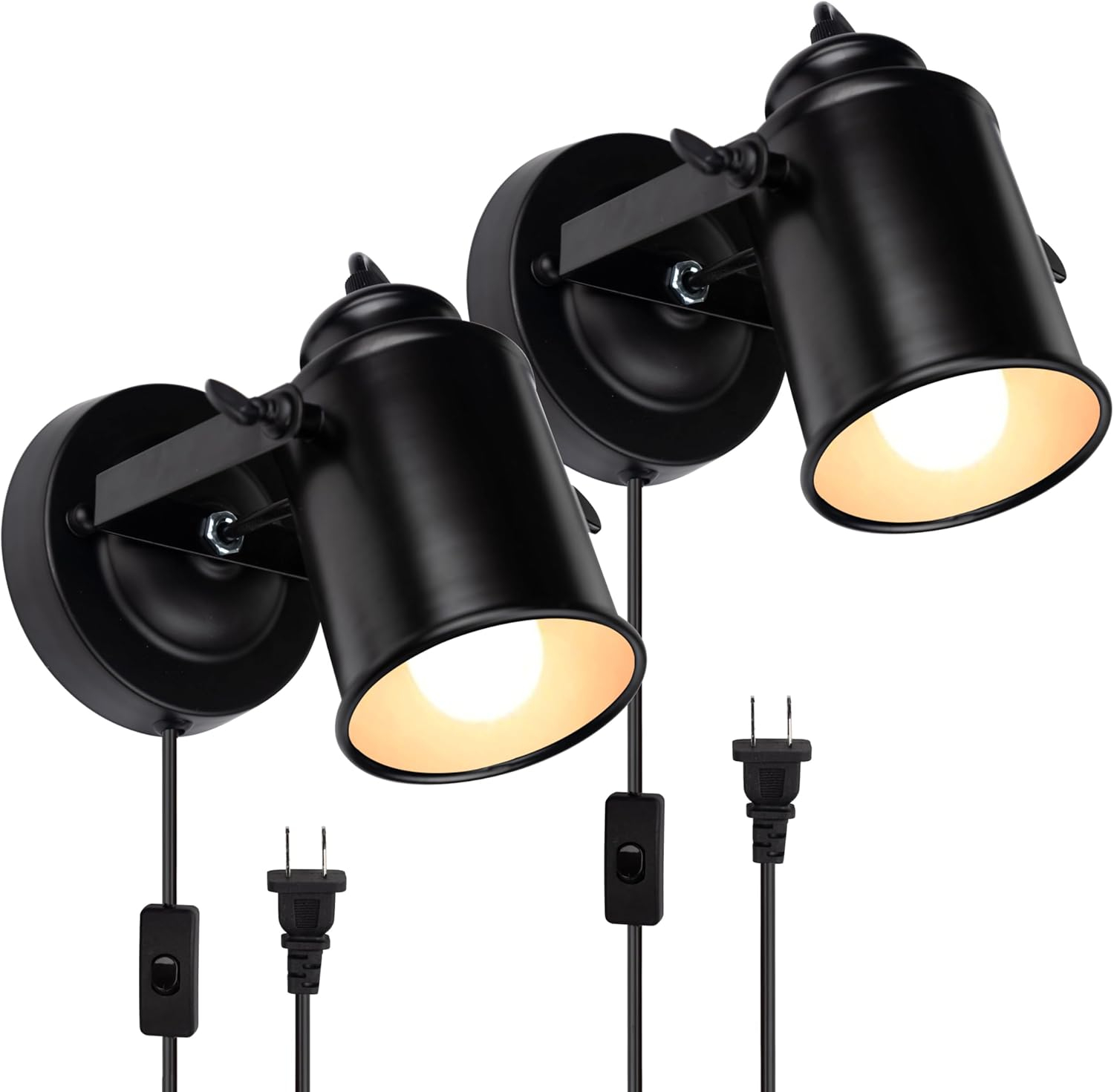 TISLYCO Industrial Vintage Ceiling Spotlight Lamp, Adjustable Black Wall Lamp/Ceiling Light Barn Door Design Spot Lights Indoor Lighting for Hallway Art Light Stage Spotlight Living Room Theatre