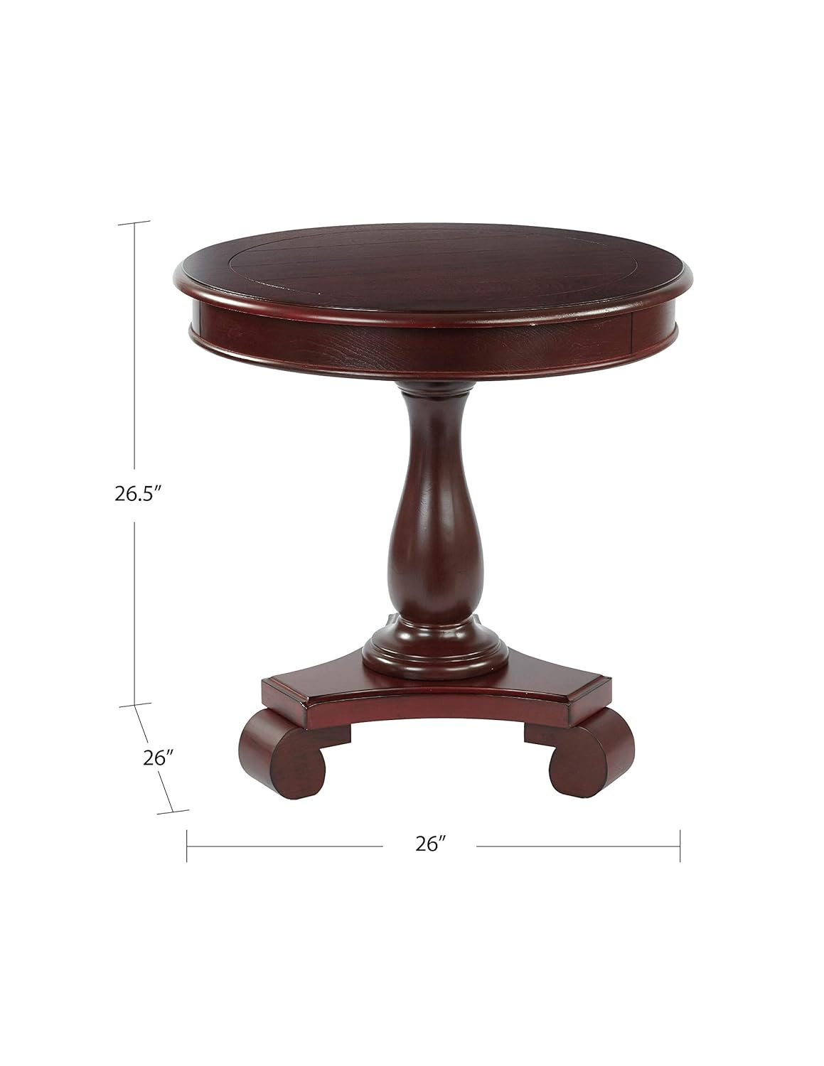 OSP Home Furnishings Avalon Hand Painted Round Accent table in Antique Beige Finish