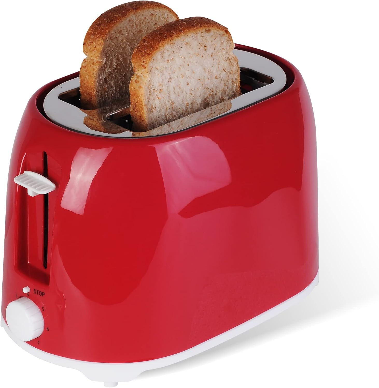 NBTX Toasters 2 Slice Wide Slot With 7-Shade Toast Settings, Slide-Out Crumb Tray, Auto-Shutoff, Faster Heating Speed, Toast Lift Perfect for Toasting Bread Bagels Waffles and Puff Pastry, Red
